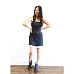 Bailey 44 Grey Tank Mini Dress Pink Ruffles Size XS